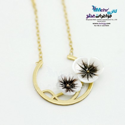 Gold Necklace - Oysters of flowers-SM0837